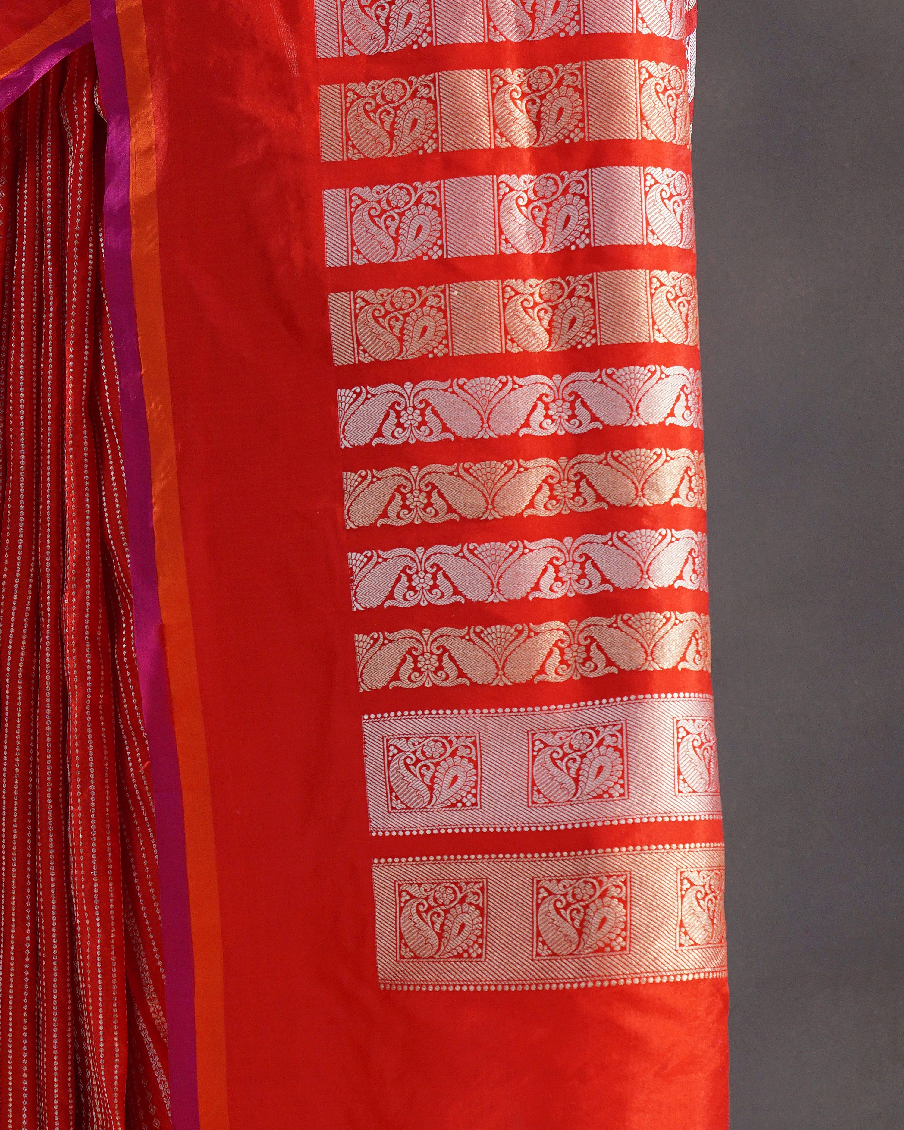 Sindoori – Pure Katan Silk Banarasi Saree in Sindoor Red with Silver Zari
