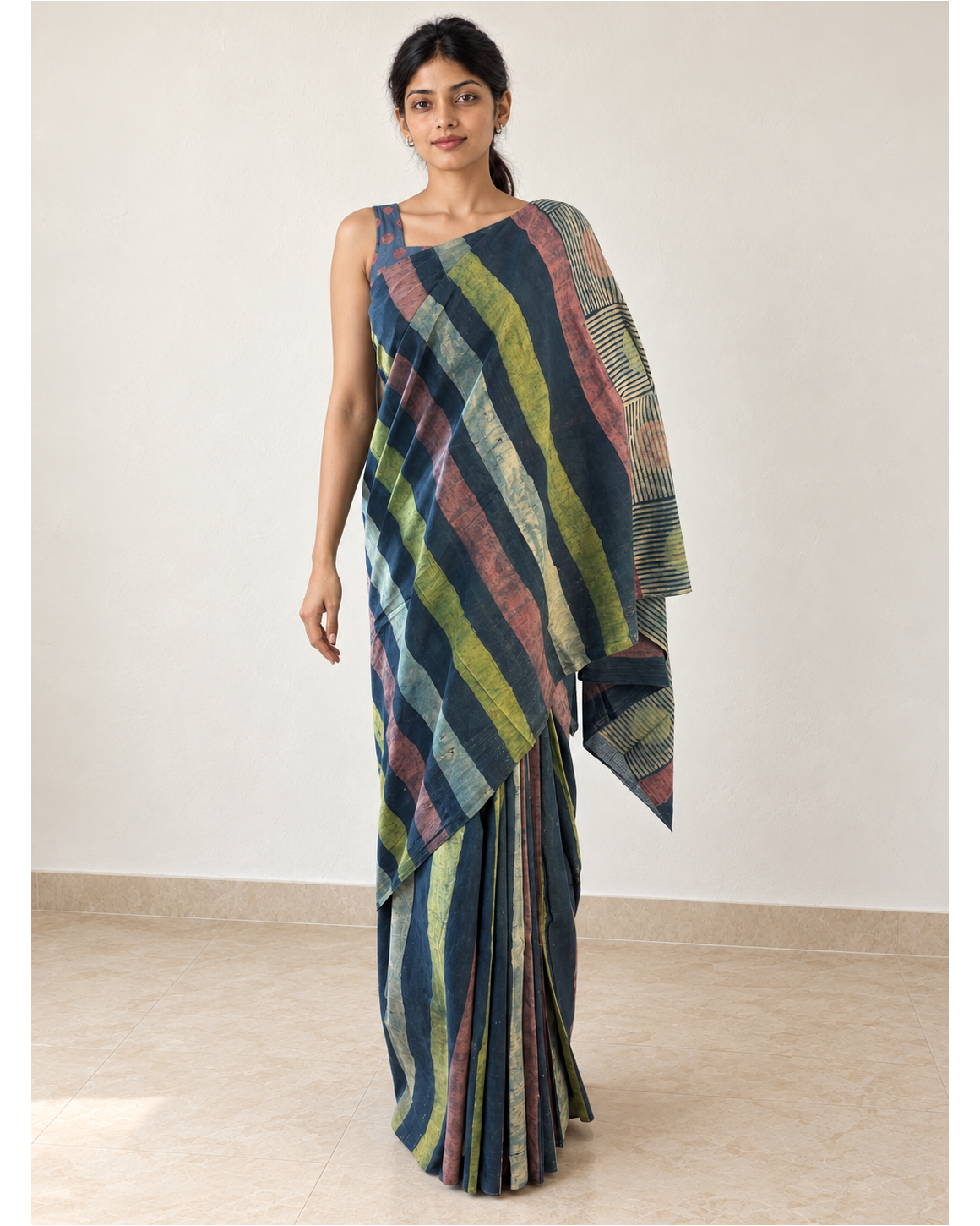 Rekhika saree, open front drape