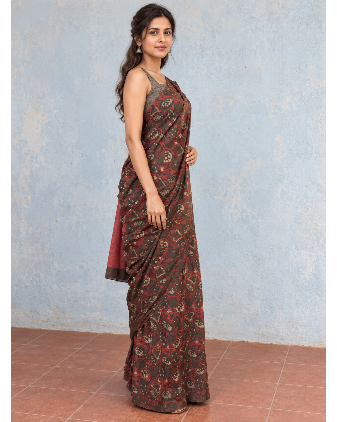 Tree-Pallu Cotton saree, alternate side