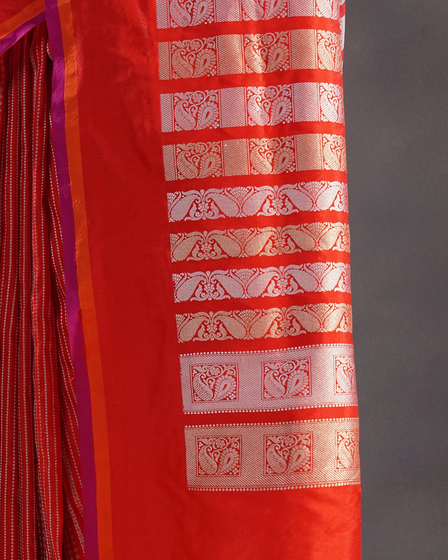 Sindoori – Pure Katan Silk Banarasi Saree in Sindoor Red with Silver Zari