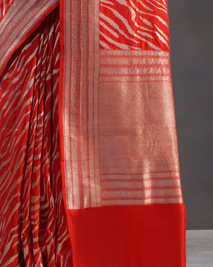 Gulzar – Pure Katan Silk Banarasi Rangkaat Saree in Rani Pink-Red