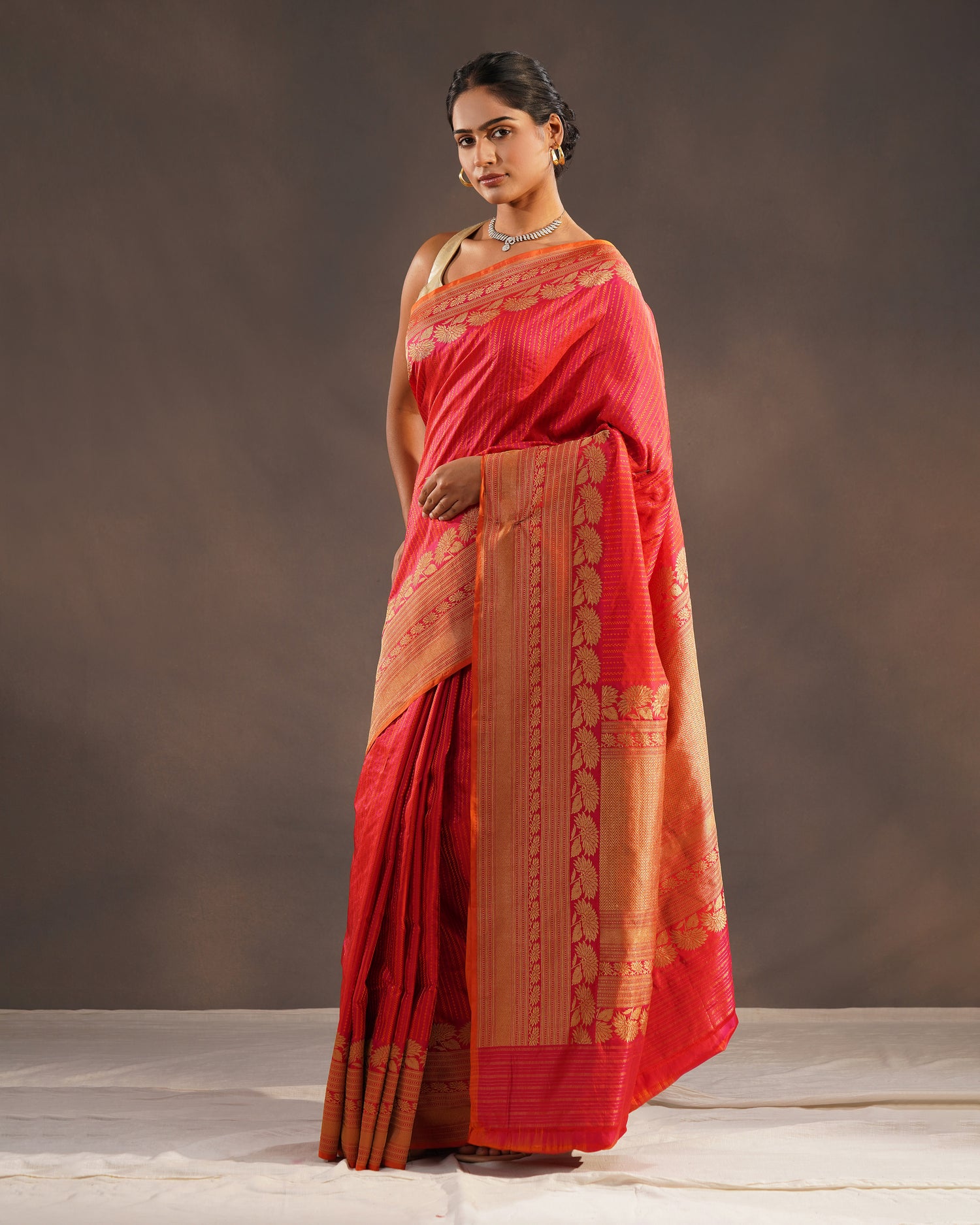 Yaqoot – Pure Katan Silk Banarasi Saree in Ruby Red