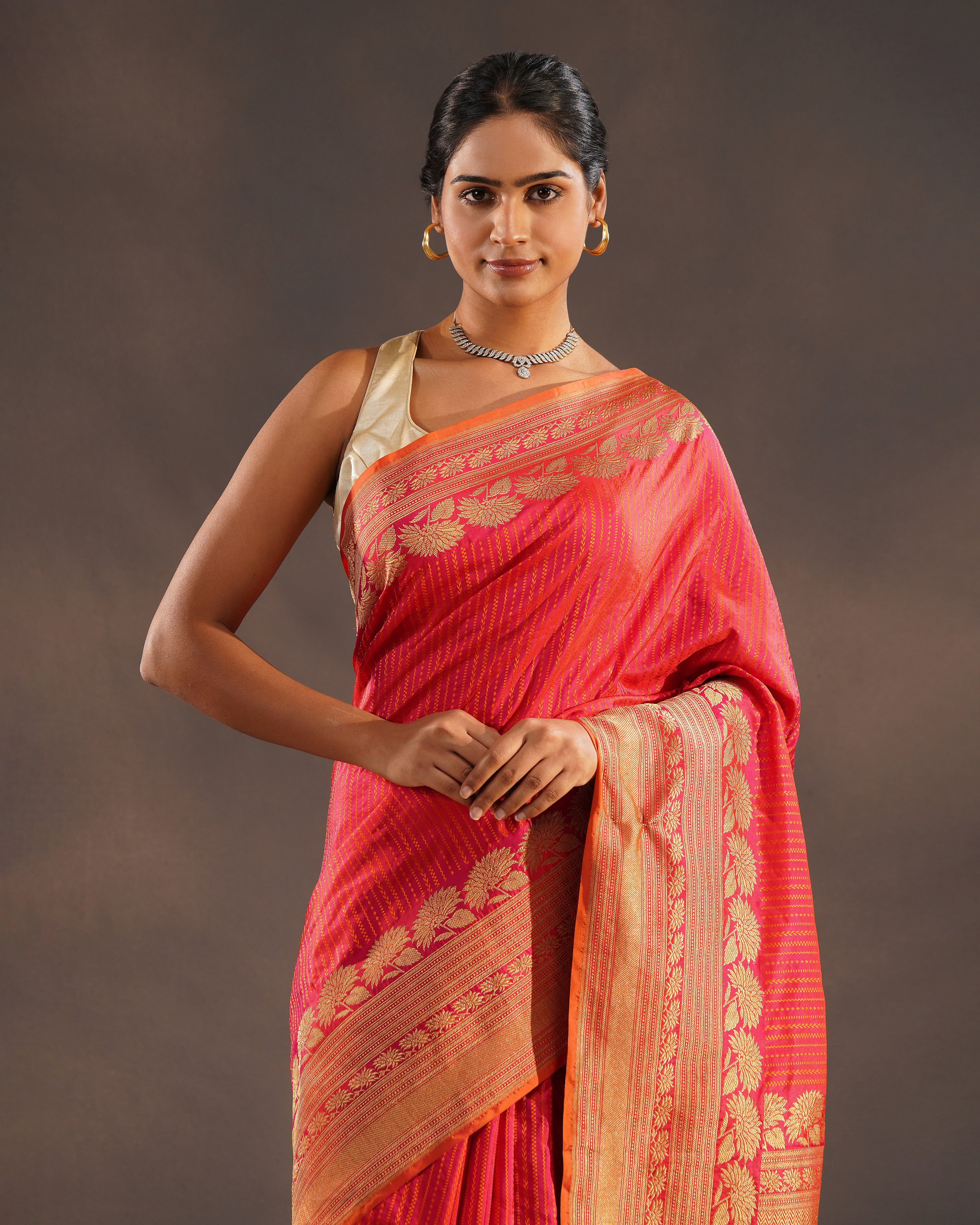 Yaqoot – Pure Katan Silk Banarasi Saree in Ruby Red